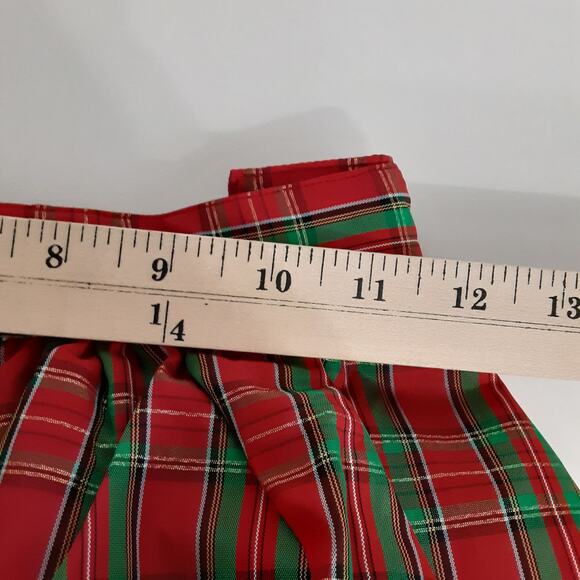 Vintage Handmade Bubble Hem Midi Skirt Holiday Plaid Twirl Skirt Christmas Retro - Picture 9 of 11
